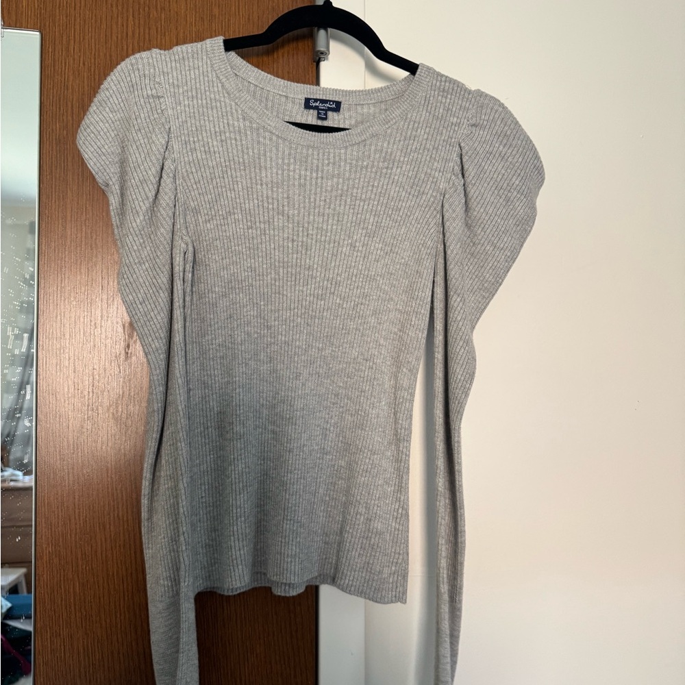 Gray Ribbed Women's Top